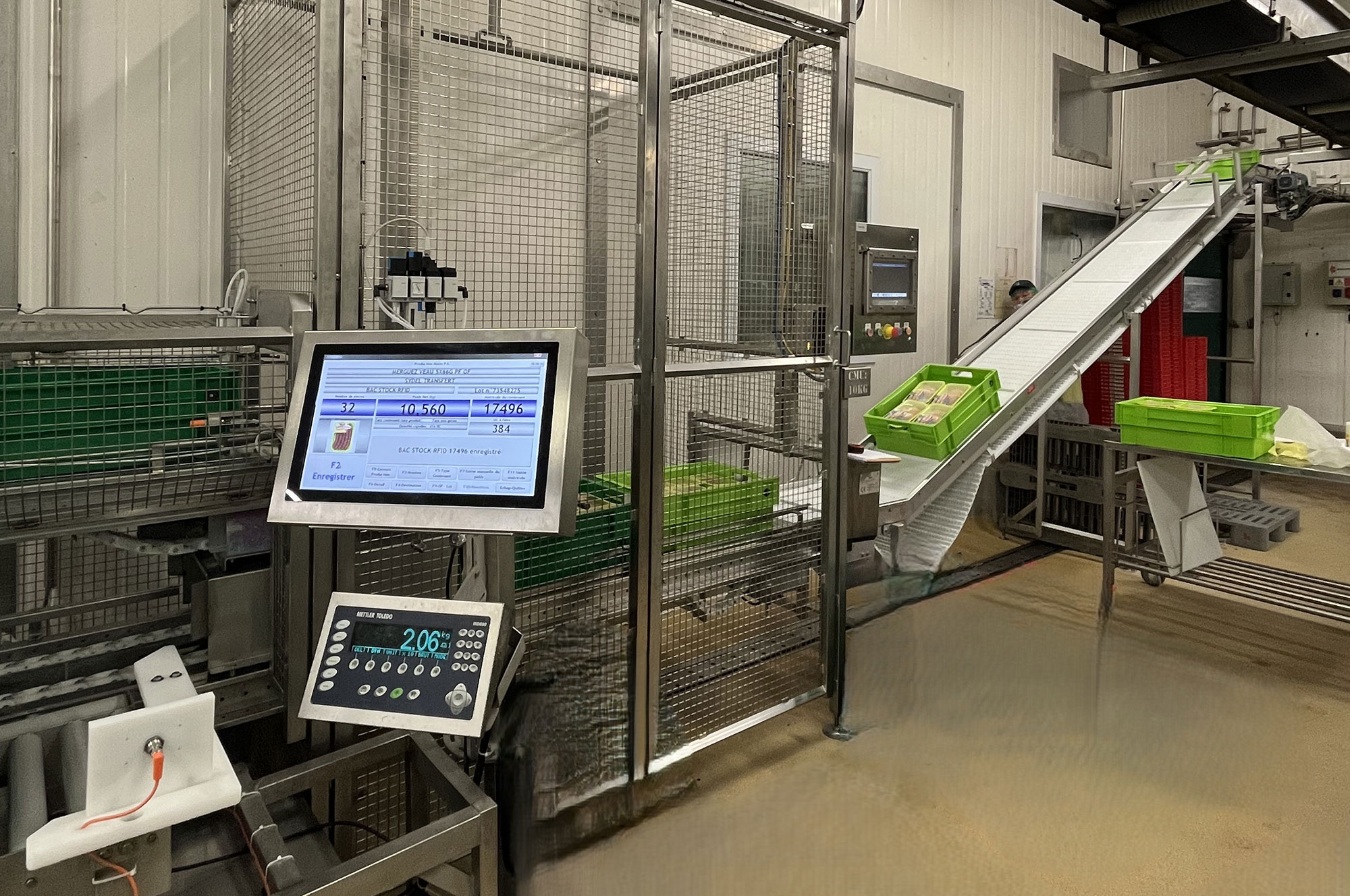 Alimentation bac verts haché